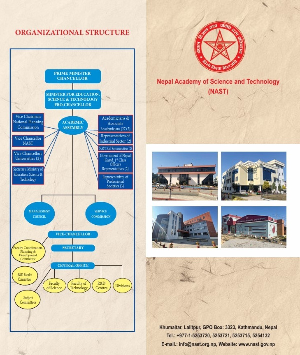 Organization Structure Chart of Nepal Academy of Science and Technology (NAST)